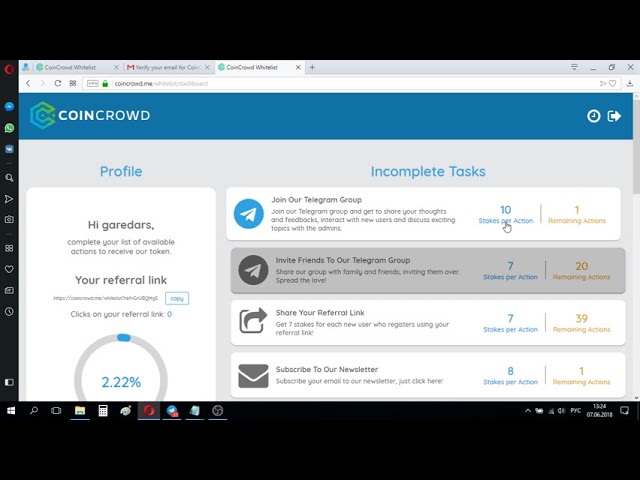 CoinCrowd: Bounty, Airdrop, бесплатные токены CWRK