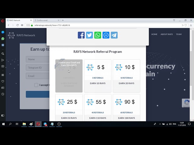 Rays: Bounty, Airdrop, бесплатные токены RAYS
