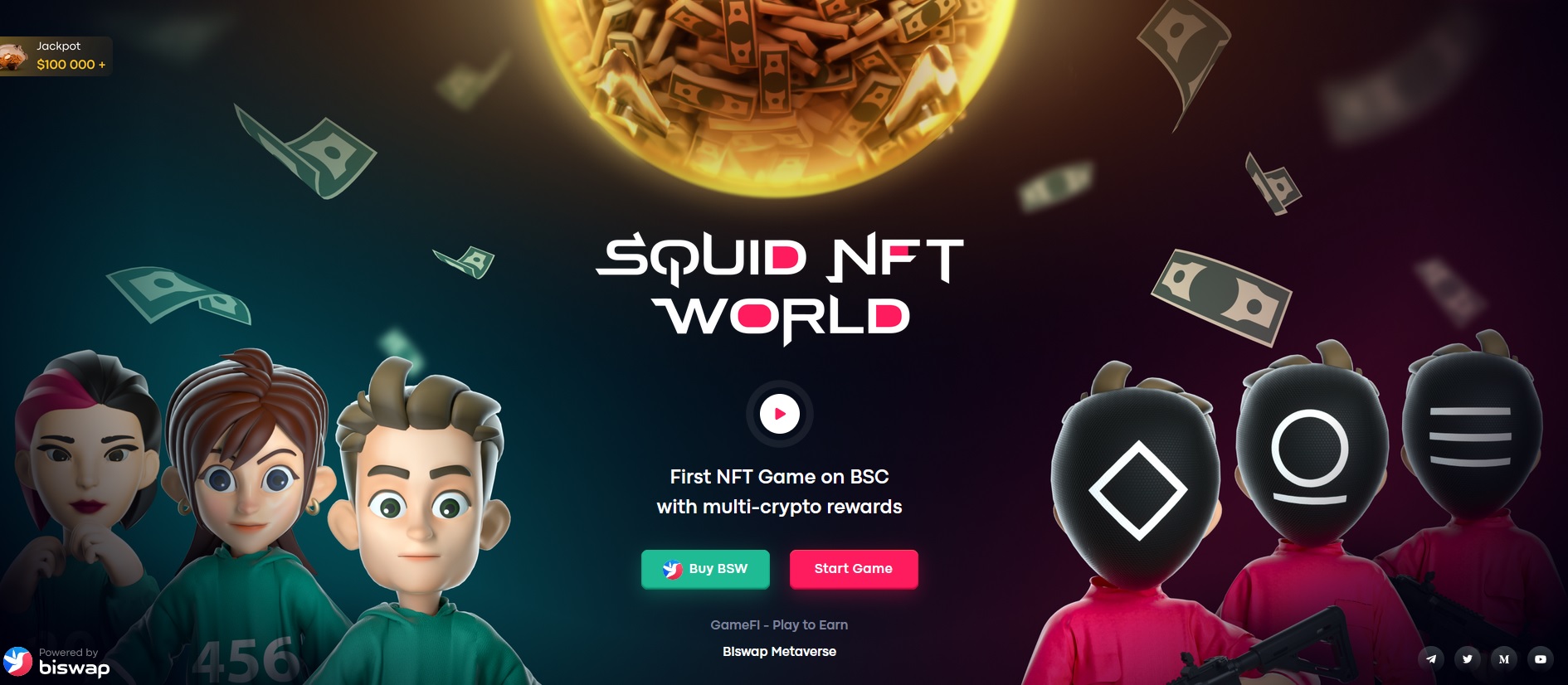 Squid NFT World - новая игра в кальмара от Biswap