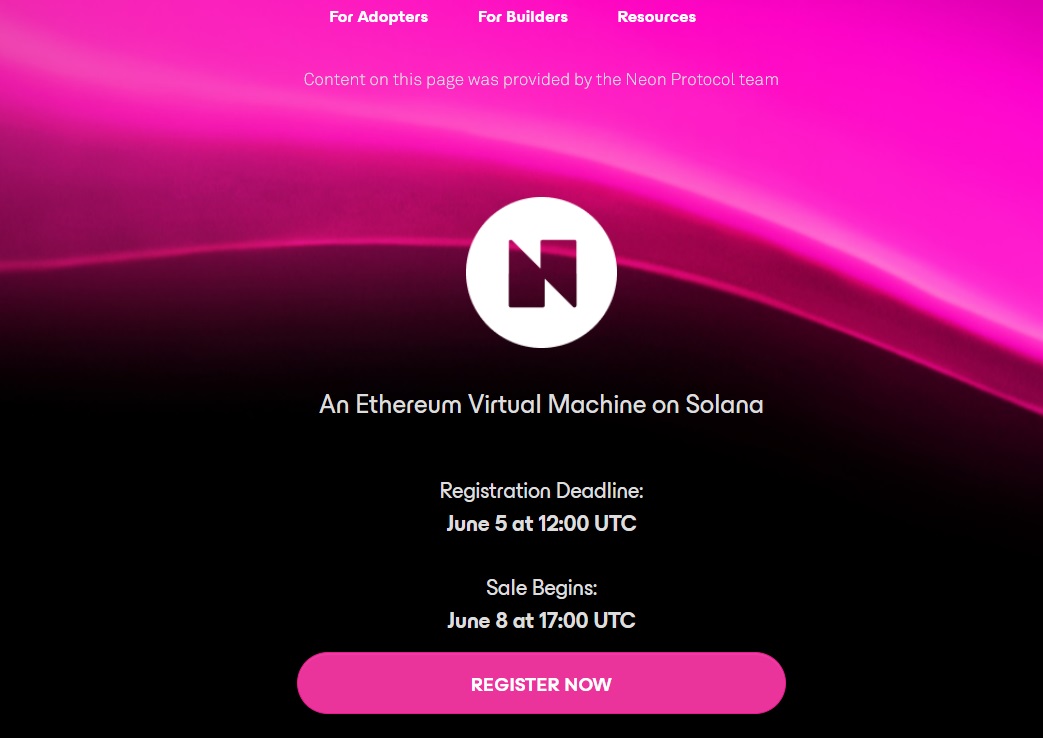 Neon EVM (NEON) на CoinList: историческая страница и безопасность